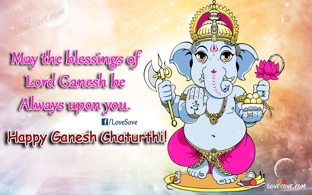 Hindi, English Happy Ganesh Chaturthi Wishes, Status, Images, May The Blessings Of Lord Ganesh - Ganpati Wishes Images
