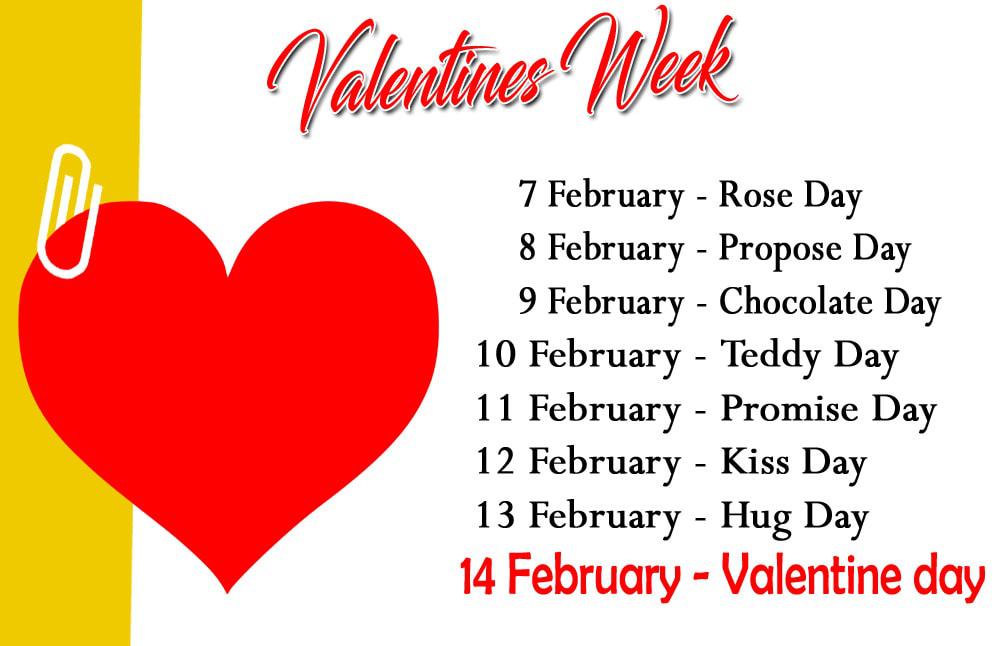 DATE SHEET OF VALENTINE WEEK 2020, , valentine week list date sheet lovesove