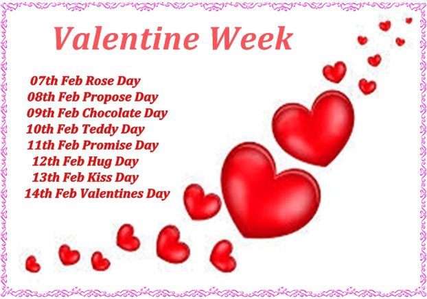 DATE SHEET OF VALENTINE WEEK 2020, , valentine week list lovesove