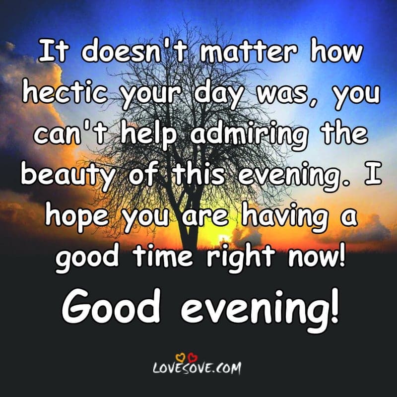 It Doesn’t Matter How Hectic Your Day Was, , good evening quotes in english lovesove