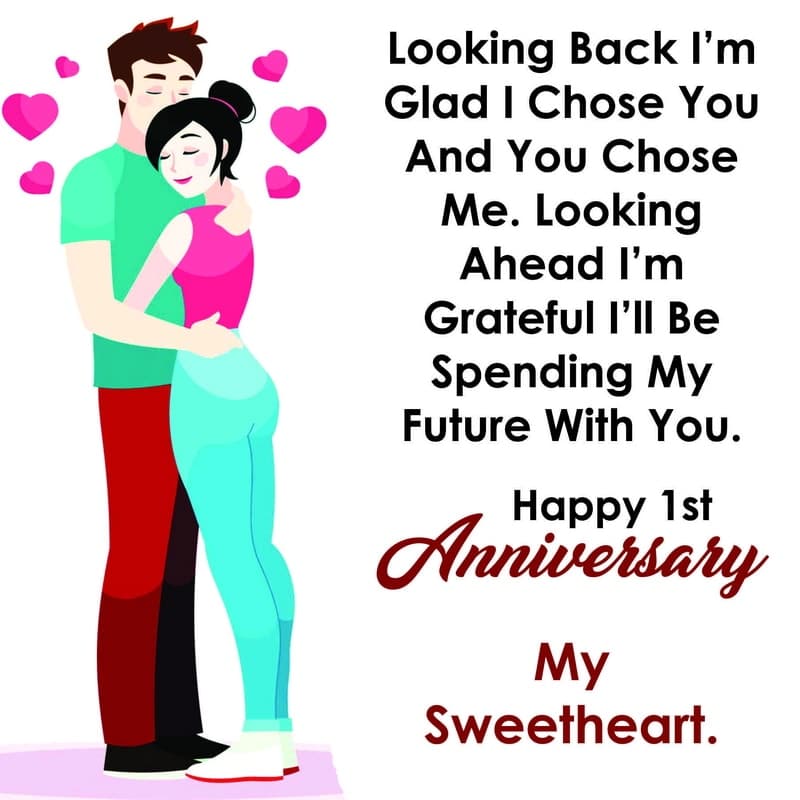 Romantic First Wedding Anniversary Wishes To Husband-Wife, , Happy St Anniversary Status For Wife Lovesove