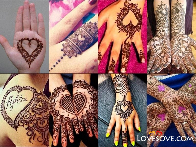 15 Beautiful-Splendid Henna Designs, Heart Mehndi Art Work Images