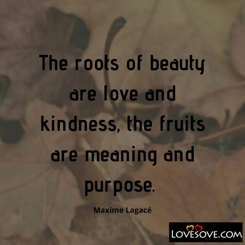 The roots of beauty are love and kindness
