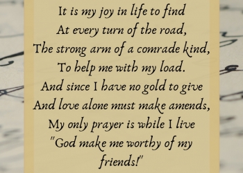 it is my joy in life to find, , friendship poem lovesove