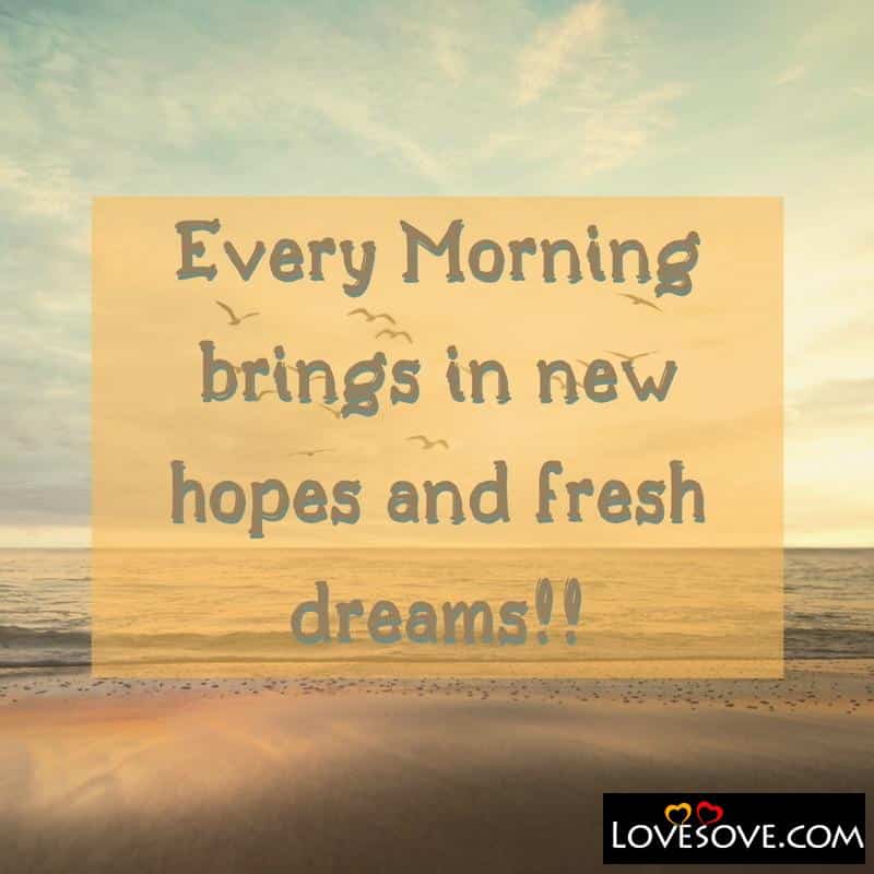 Every Morning brings in new hopes