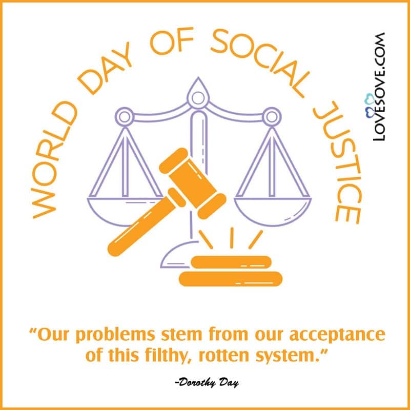 World Social Justice Day Motivational Lines, Quotes, Messages & Thoughts
