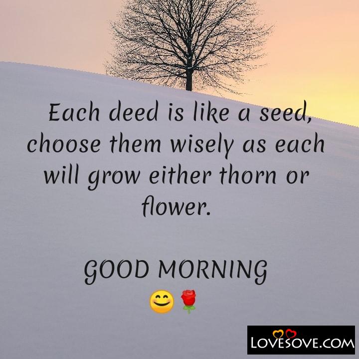 Each deed is like a seed choose them wisely