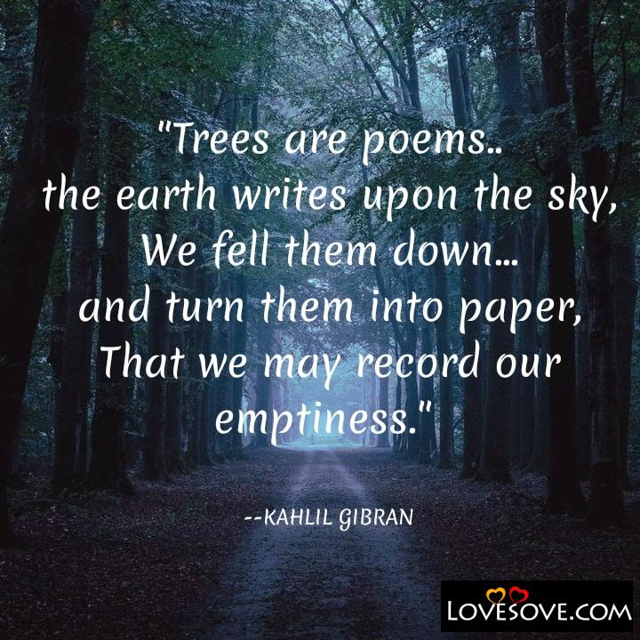 Trees are poems the earth writes upon, , quote