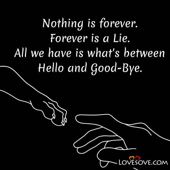 Nothing is forever Forever is a Lie