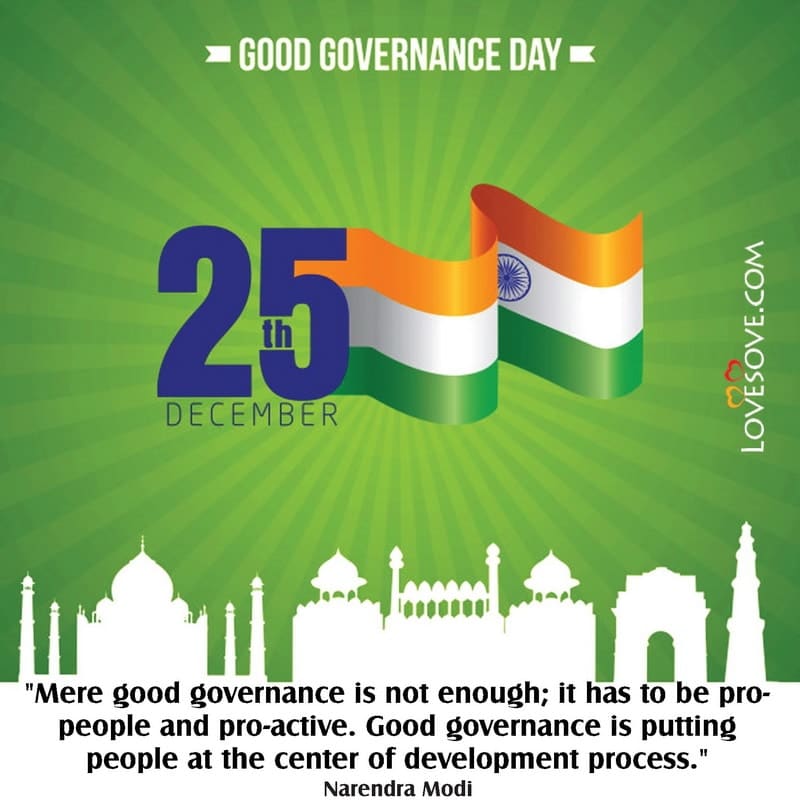 good governance day motivational quotes, status, slogan & theme, good governance day quotes, good governance day inspiring lines lovesove