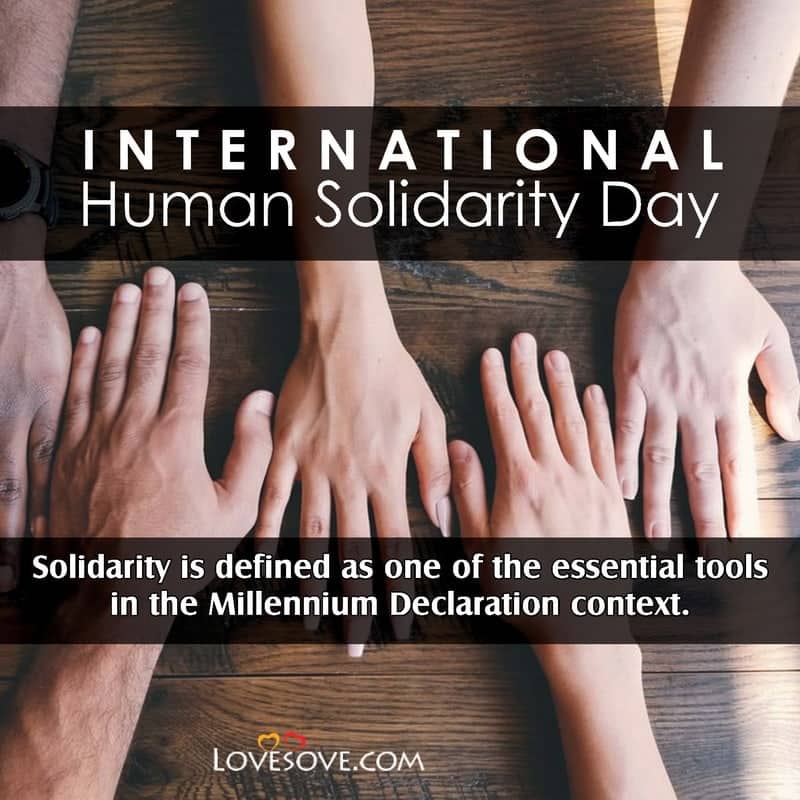 International Human Solidarity Day Motivational Quotes, Lines, Thoughts & Theme