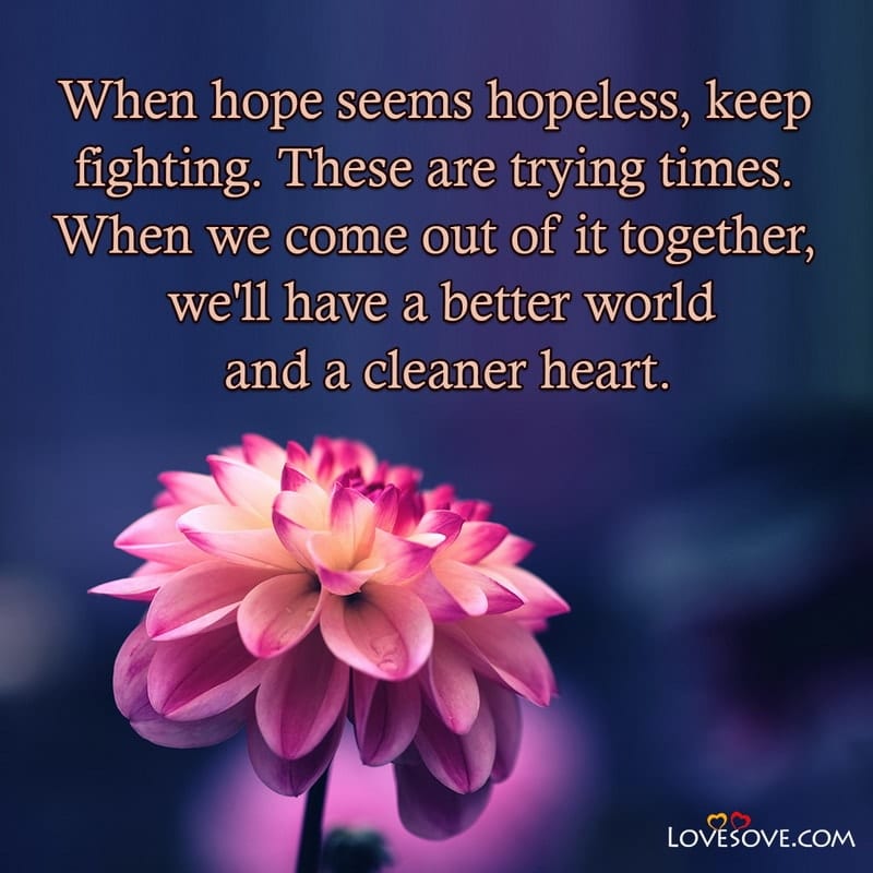 When hope seems hopeless keep fighting