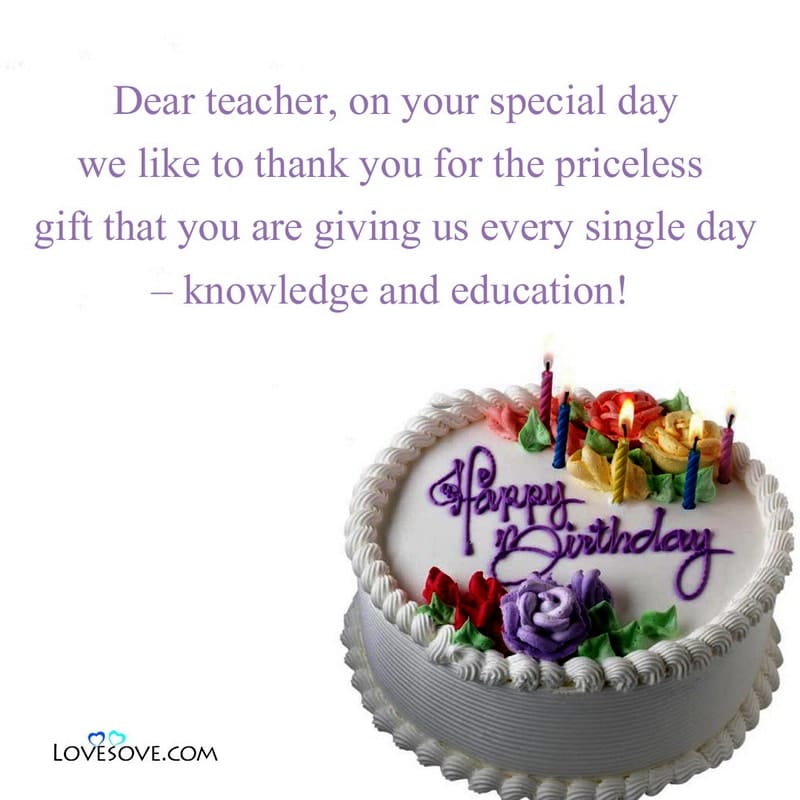 Short Happy Birthday Wishes For Teacher Lovesove - Scoaillykeeda.com