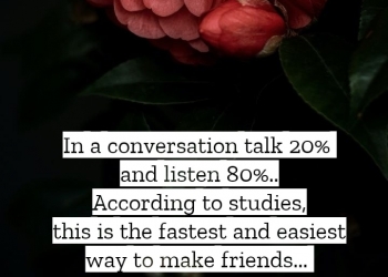 In a conversation talk 20%, , quote