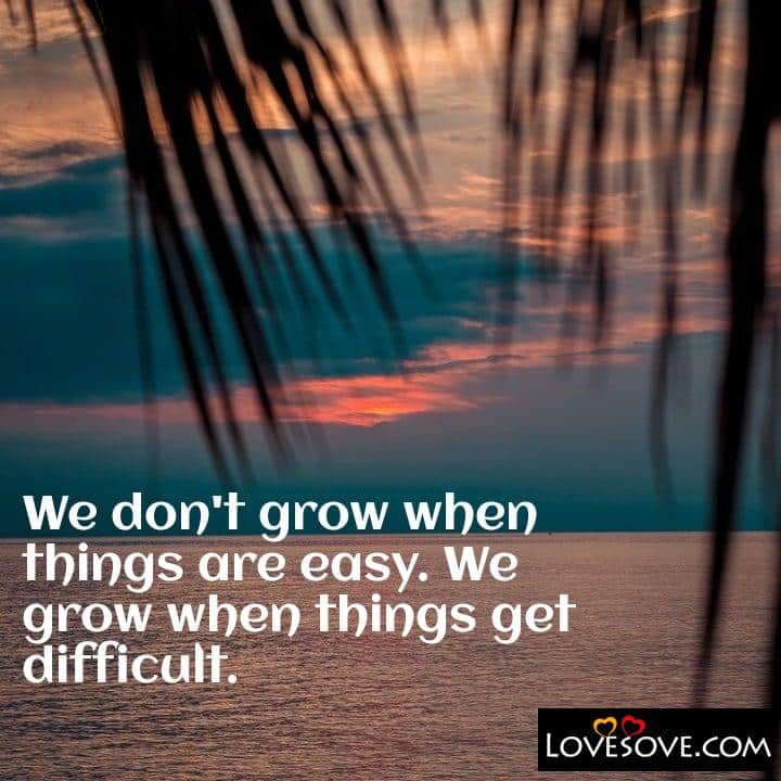We don’t grow when things, , quote