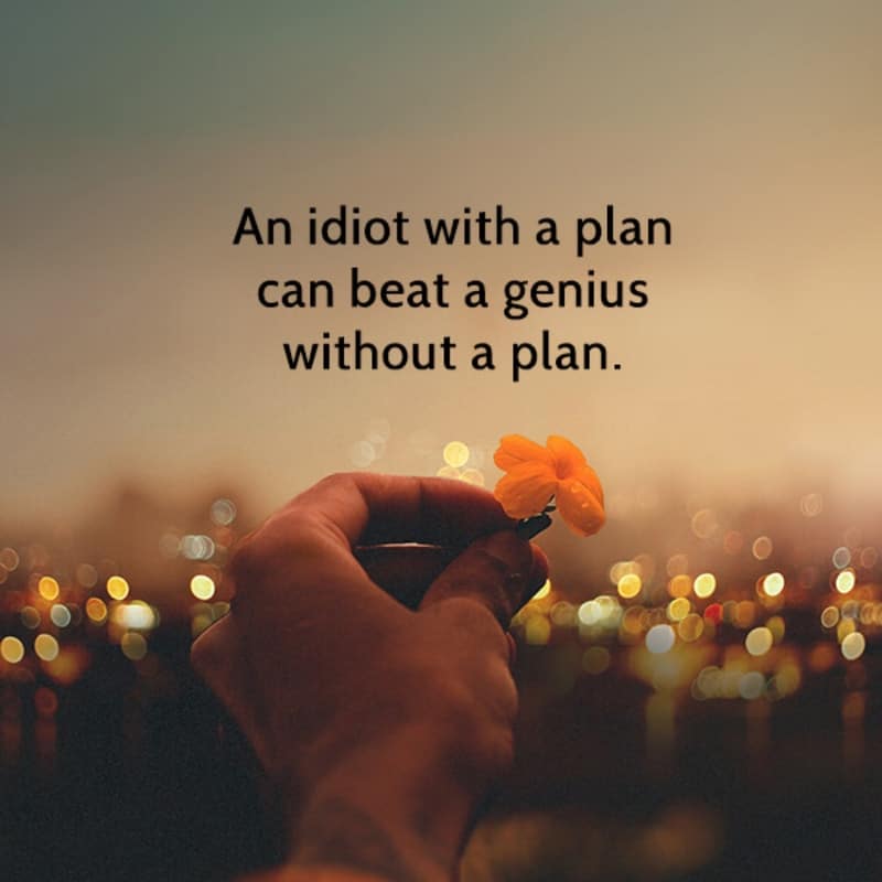 An Idiot With A Plan Can Beat A Genius