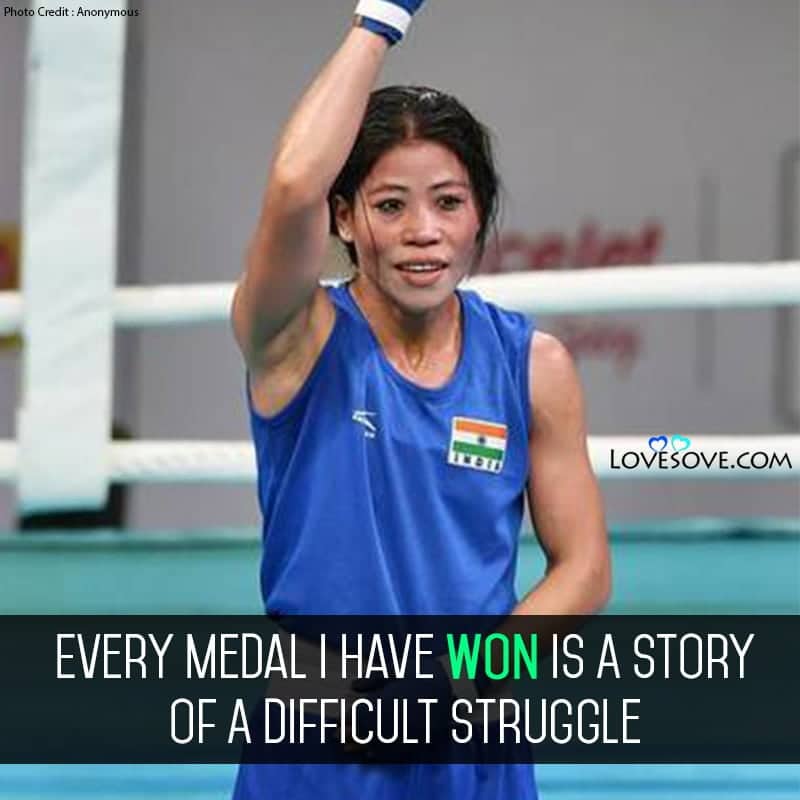 mary kom quotes on woman, mary kom quotes in english, mary kom lines, mary kom thoughts, mary kom thoughts in english