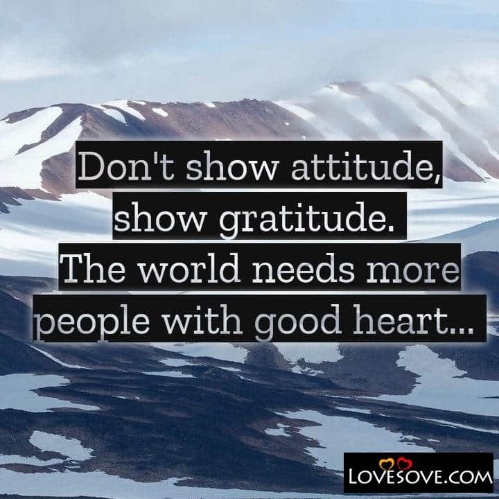 Don’t show attitude show gratitude