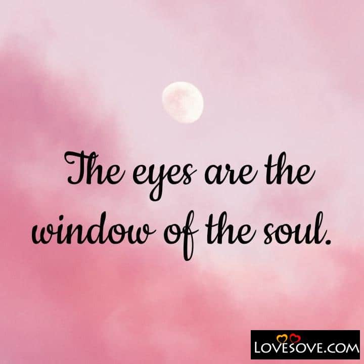 The eyes are the window of the soul