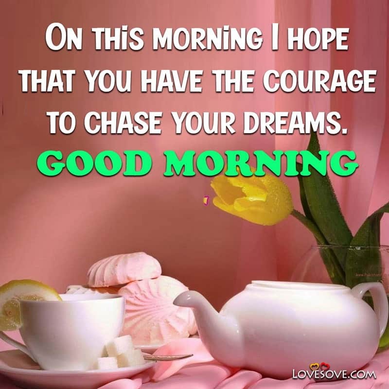 On this morning I hope that you have the courage to chase