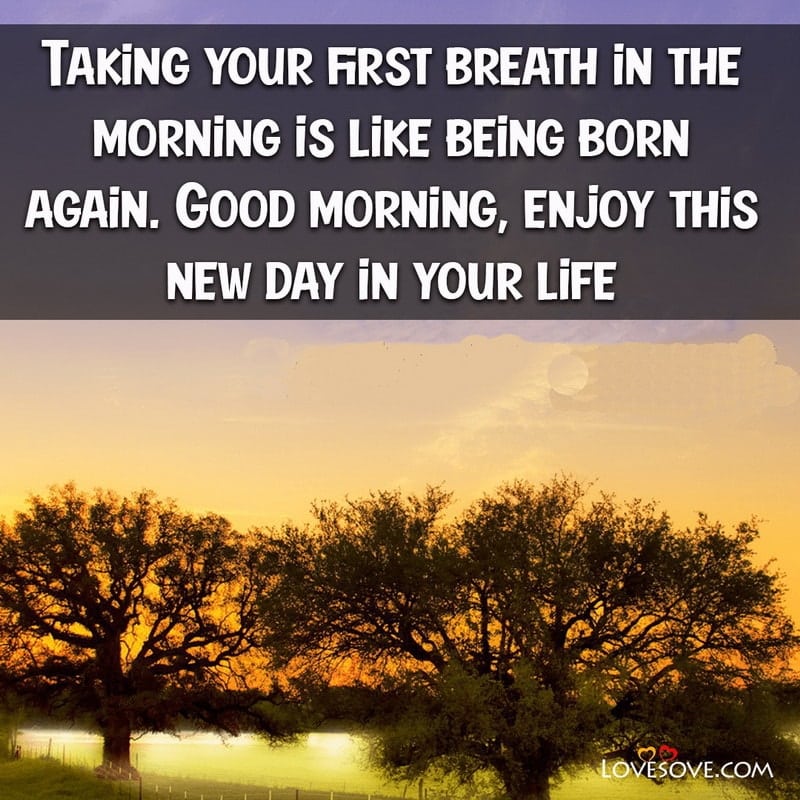 Taking your first breath in the morning is like being