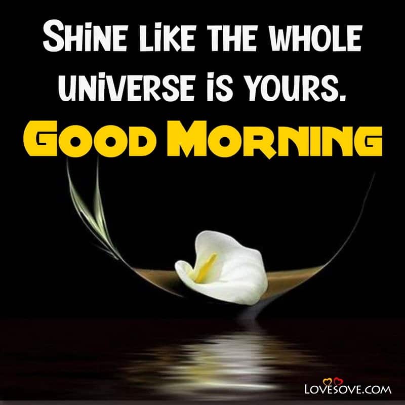 Shine like the whole universe is yours Good Morning