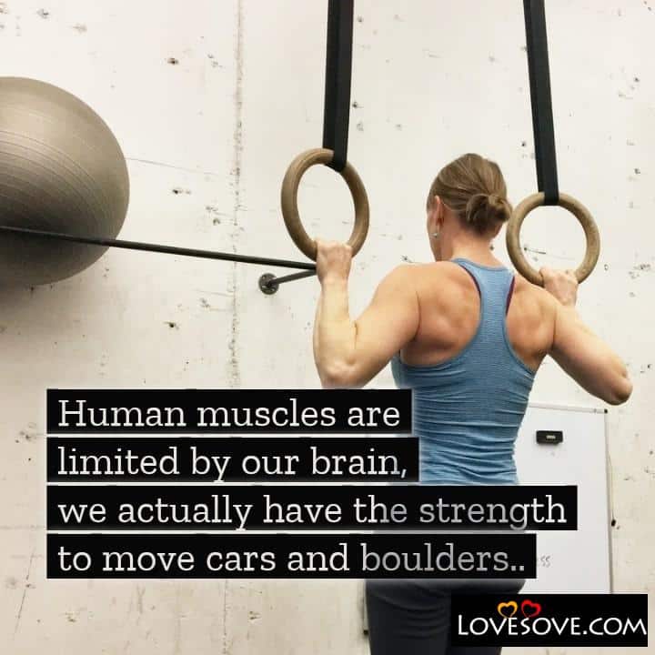 Human muscles are limited by our brain we actually, , quote