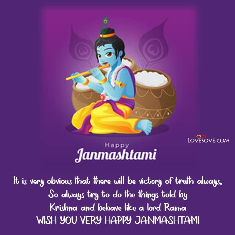 2 line happy janmashtami quotes, status in english, 2 line happy janmashtami quotes, krishna janmashtami status lovesove