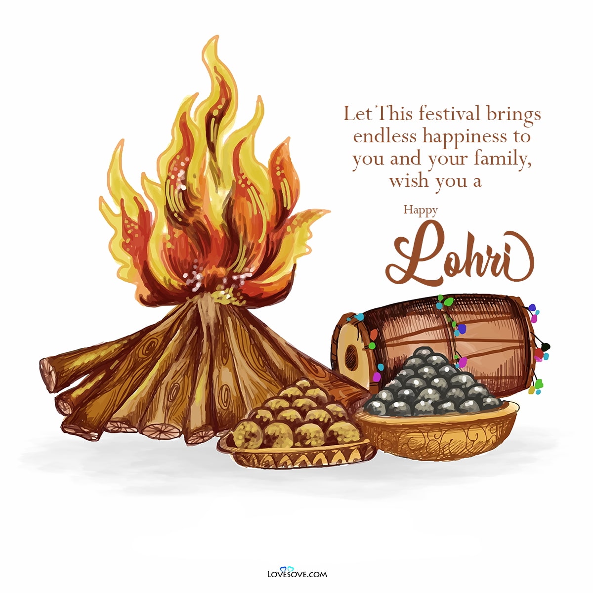 Happy Lohri English wishes lovesove 1, Indian Festivals Wishes