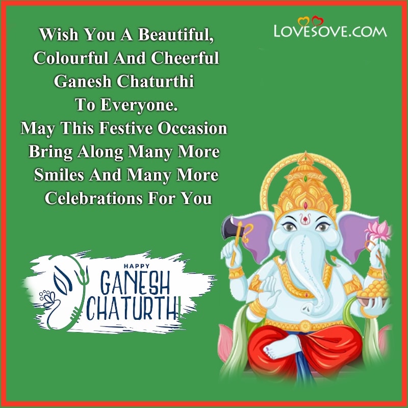 lord ganesha chaturthi wishes lovesove, indian festivals wishes