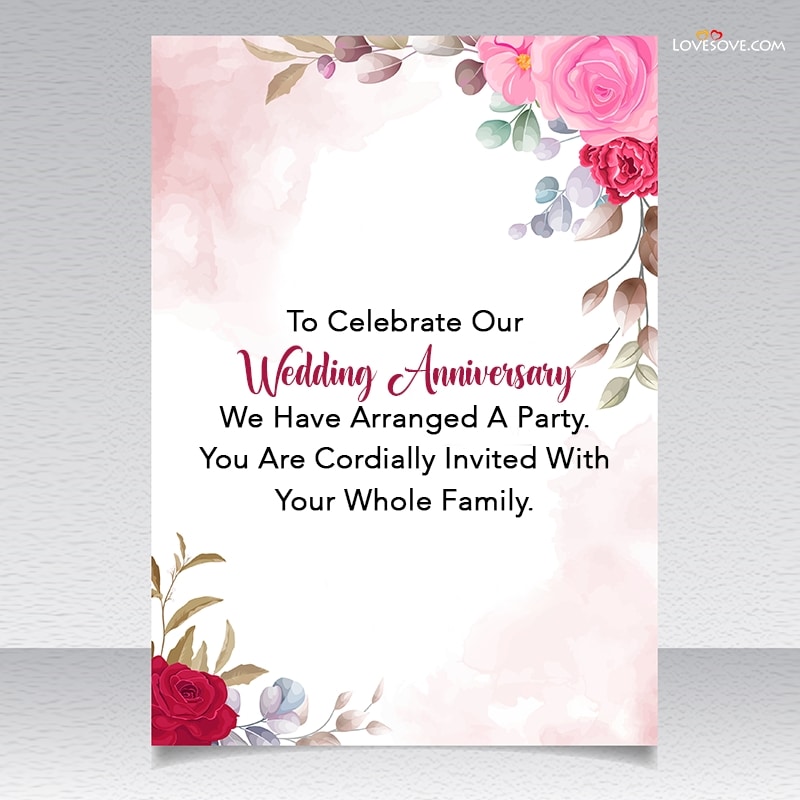 Invitation Message For Wedding Anniversary